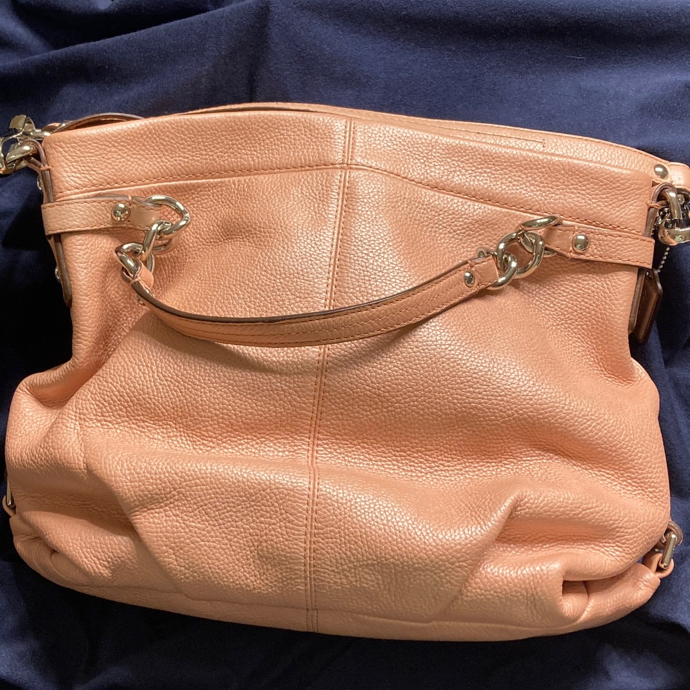 Coach Peach Leather Shoulder Bag